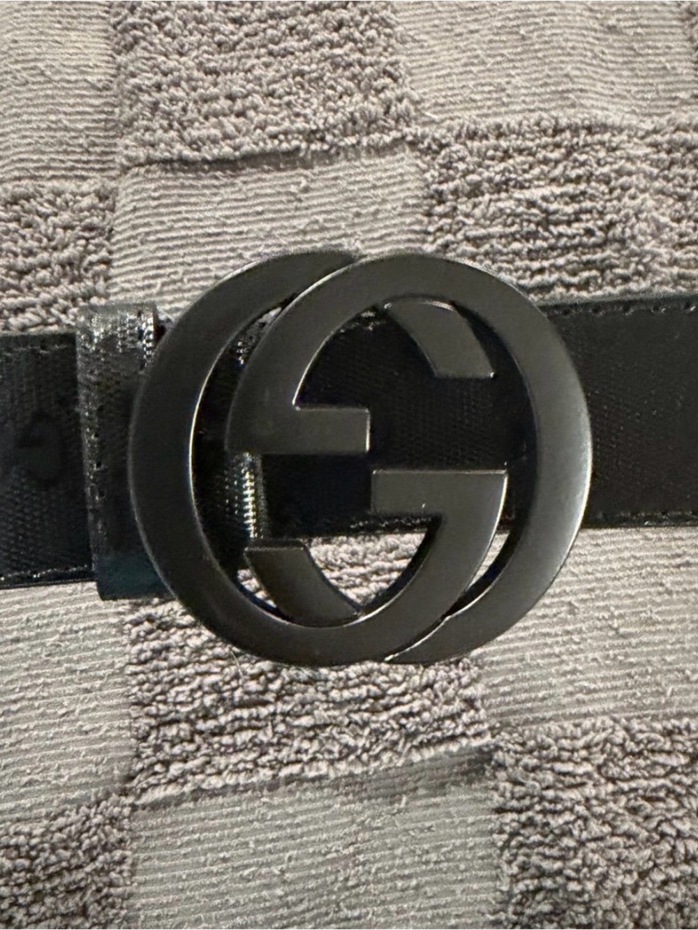 Black Designer Double G Belt with Matte Buckle